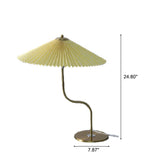 Vintage-Inspired Pleated Umbrella-Shaped 1-Light Table Lamp
