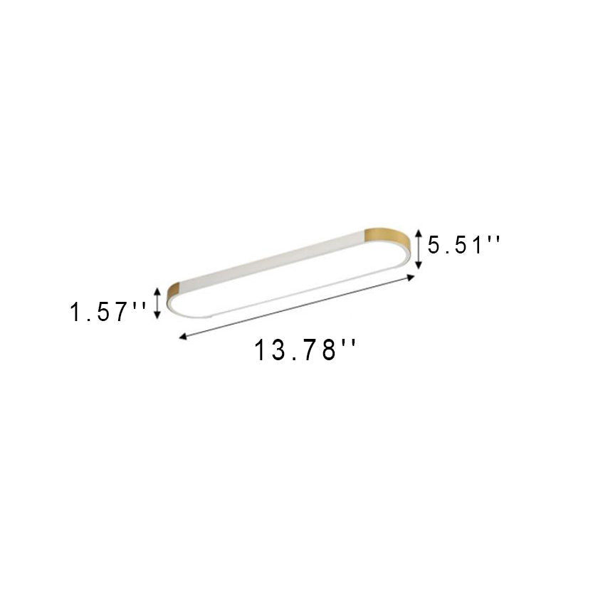 Sleek Modern Minimalist Rectangular Ring LED Flush-Mount Ceiling Light