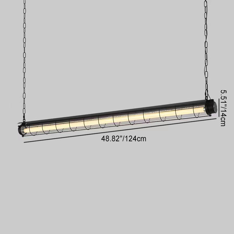 Contemporary Industrial Long-Hardware Acrylic Island Pendant Chandelier with 1/2 Light for Dining Room