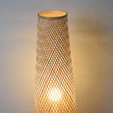 Modern Bamboo Weave Column LED Floor Lamp – 1-Light Standing Lamp