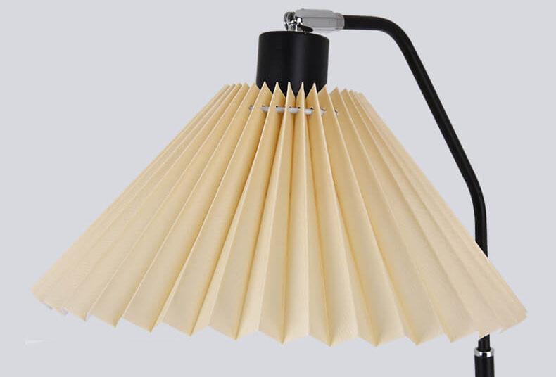 Elegant Minimalist Floor Lamp with Pleated Fabric Shade - 1-Light
