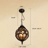Retro Industrial Globe Pendant Light - 1-Light Outdoor Waterproof Fixture