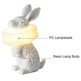 Contemporary Resin Rabbit LED Table Lamp - One-Light Creative Home Accent