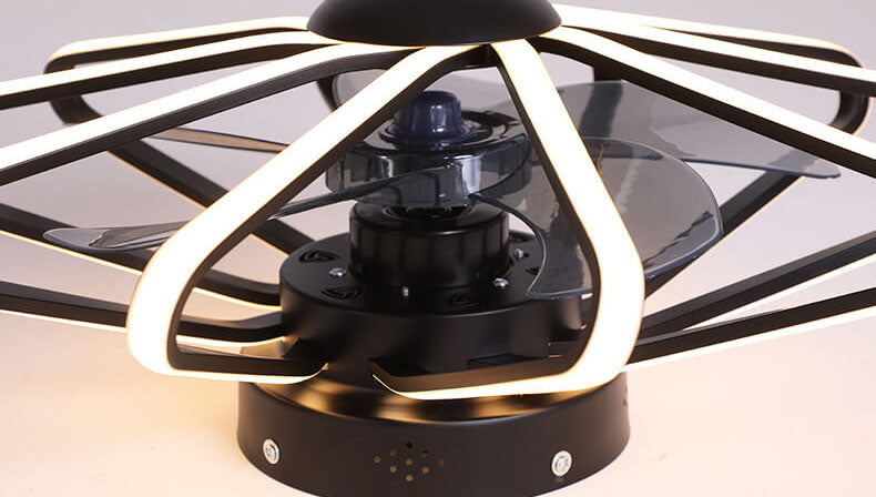 Nordic Cage-Style LED Ceiling Fan Light, Semi-Flush Mount Fixture