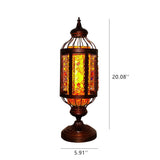 Handcrafted Vintage Turkish Stained-Glass Lantern Table Lamp, 1-Light