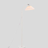 Elegant Minimalist Floor Lamp with Pleated Fabric Shade - 1-Light