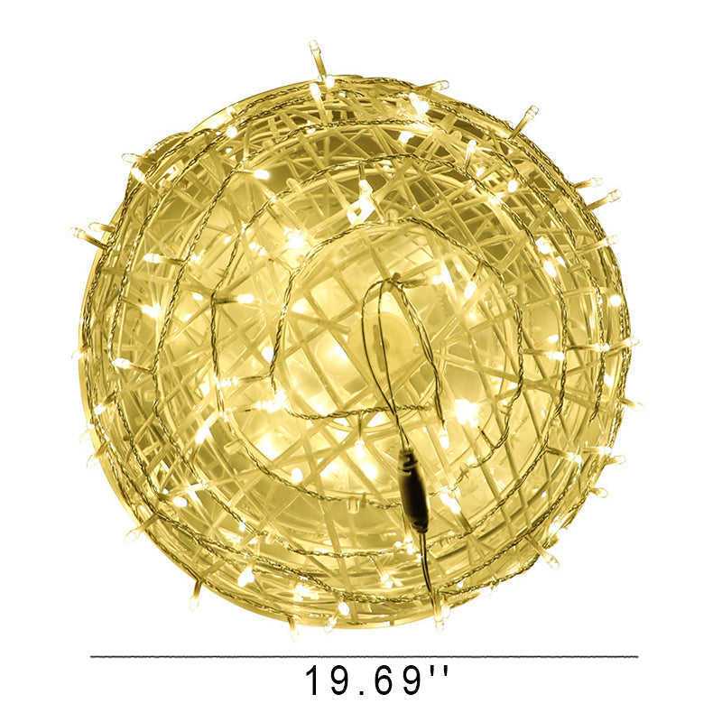 Twisted Ball LED Outdoor Hanging Light – Waterproof, Decorative Garden Light