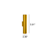Sleek Aluminum 2-Light Cylindrical Wall Sconce Lamp