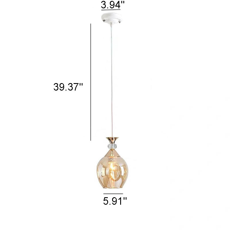 Nordic Gradient Glass Orb Three-Light Island Chandelier