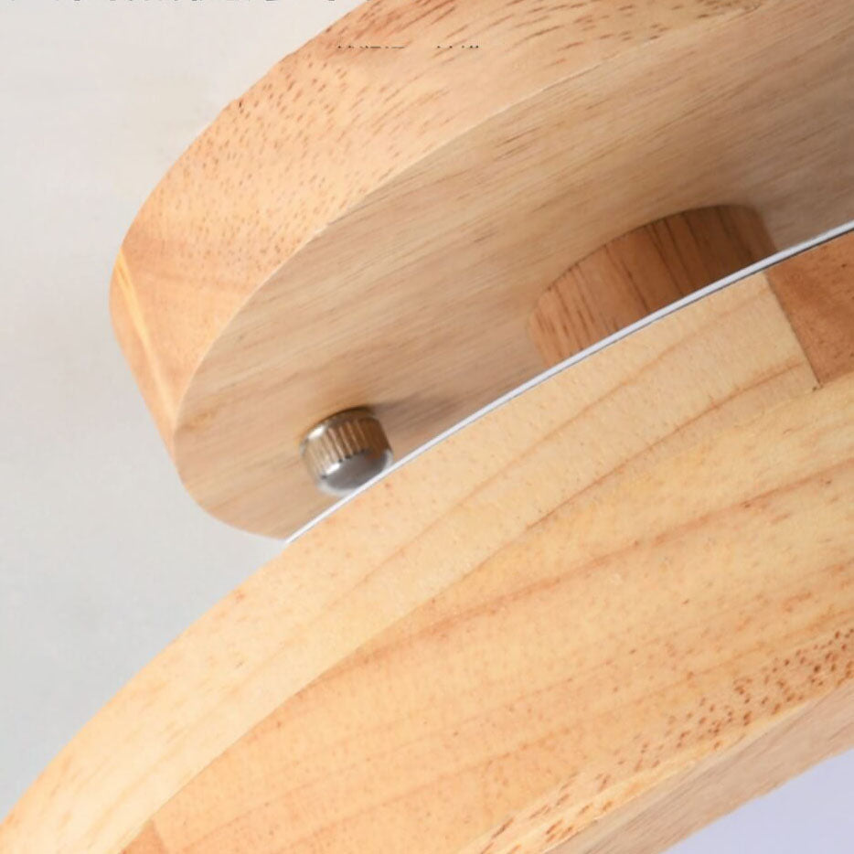 Nordic Round Log LED Ceiling Light - Semi-Flush Mount, Modern Nordic Design