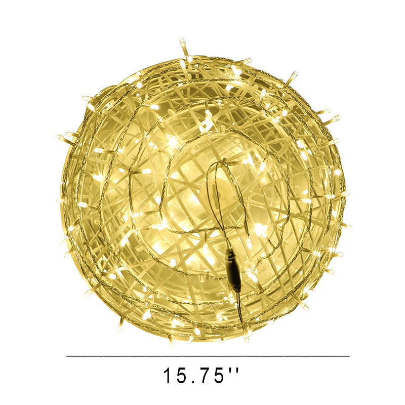 Twisted Ball LED Outdoor Hanging Light – Waterproof, Decorative Garden Light