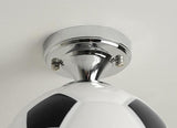 Creative Basketball & Soccer Glass 1-Light Semi-Flush Mount Ceiling Light