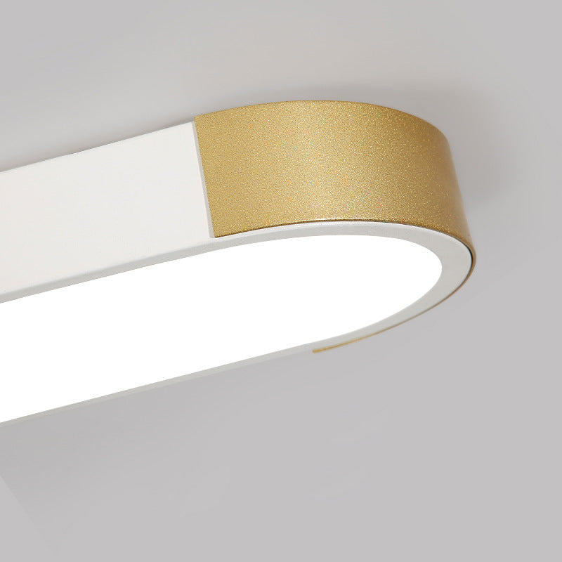 Sleek Modern Minimalist Rectangular Ring LED Flush-Mount Ceiling Light