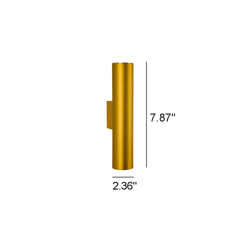 Sleek Aluminum 2-Light Cylindrical Wall Sconce Lamp