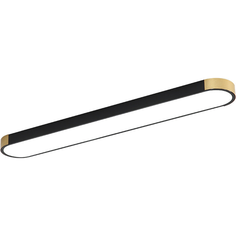 Sleek Modern Minimalist Rectangular Ring LED Flush-Mount Ceiling Light