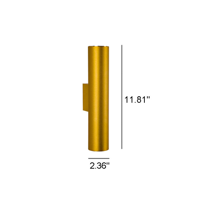 Sleek Aluminum 2-Light Cylindrical Wall Sconce Lamp