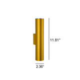 Sleek Aluminum 2-Light Cylindrical Wall Sconce Lamp