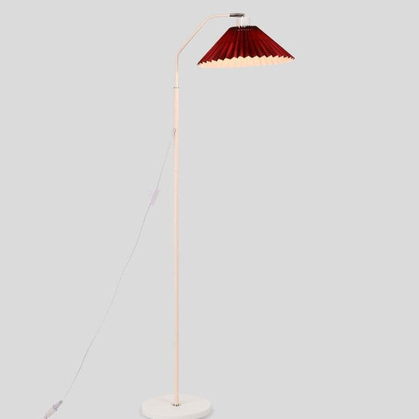 Elegant Minimalist Floor Lamp with Pleated Fabric Shade - 1-Light