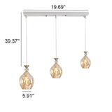 Nordic Gradient Glass Orb Three-Light Island Chandelier