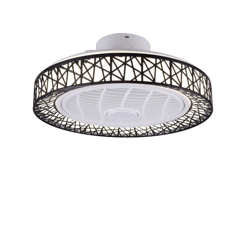 Luxurious Modern Round Lace LED Flush-Mount Ceiling Fan Light