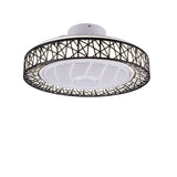 Luxurious Modern Round Lace LED Flush-Mount Ceiling Fan Light