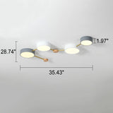 Scandinavian Minimalist Solid Wood & Iron LED Flush-Mount Light