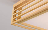 Nordic Solid Wood Square LED Tatami-Style Flush Mount Ceiling Light