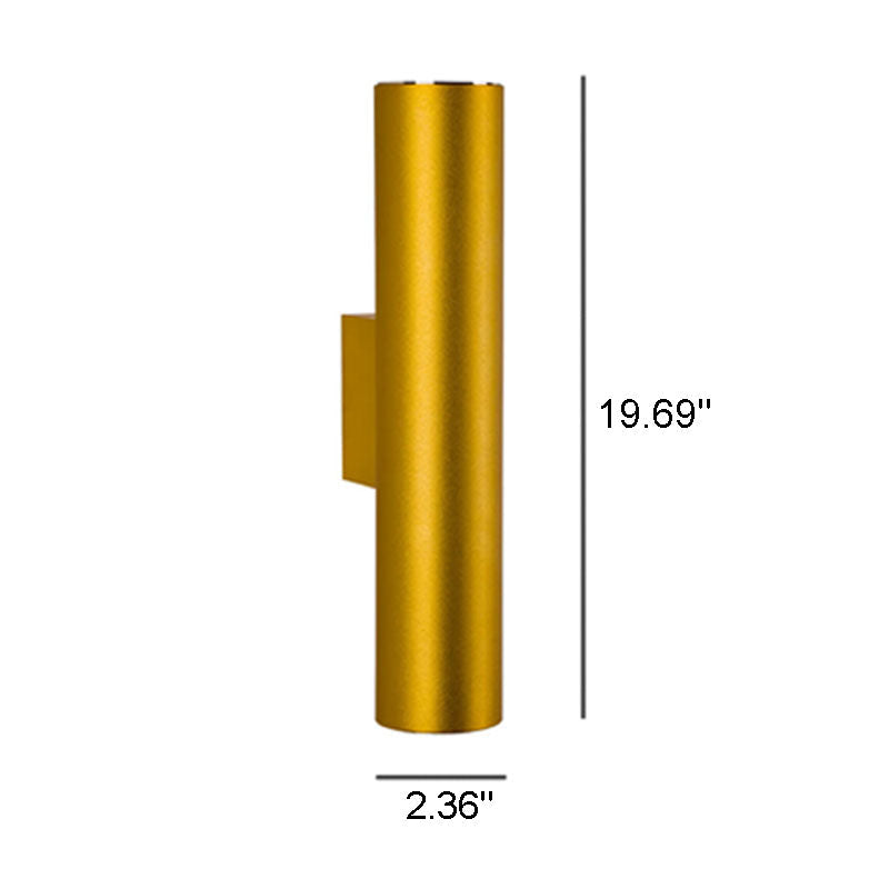 Sleek Aluminum 2-Light Cylindrical Wall Sconce Lamp