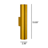 Sleek Aluminum 2-Light Cylindrical Wall Sconce Lamp