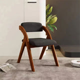 Modern Minimalist Square Fabric Rubberwood Solid Wood Foldable Backrest Dining Chair For Dining Room