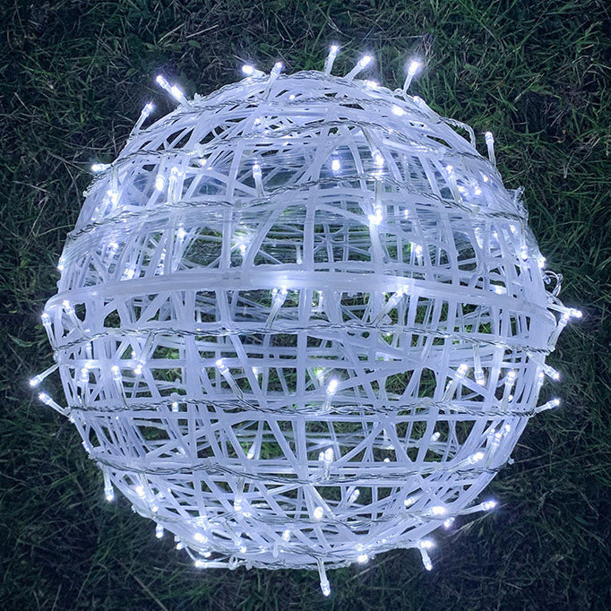 Twisted Ball LED Outdoor Hanging Light – Waterproof, Decorative Garden Light