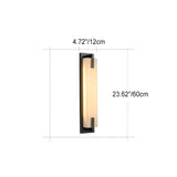 Elegant Modern-Transitional Rectangular Copper-Marble LED Outdoor Wall Sconce Lamp for Patio