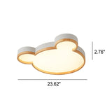 Nordic Wood Bear-Shaped LED Flush Mount Ceiling Light for Kids