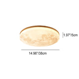 Nordic Minimalist Moon-Round LED Flush-Mount Ceiling Light with PVC Diffuser