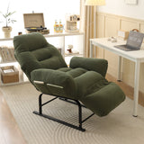 Modern Simplicity Corduroy Cotton Sponge Footrest – Adjustable Square Recliner with Iron & Carbon Steel Frame for Bedroom
