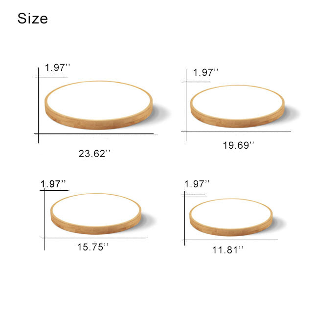 Ultra-Thin Nordic Solid Wood Round LED Flush Mount Ceiling Light
