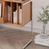 Modern Nordic Rectangular End Table – Wood & Steel, 2-Tier Living Room Accent