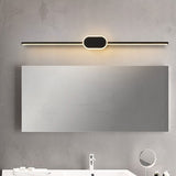 Sleek Modern Minimalist Long-Strip Oval-Base Vanity LED Wall Sconce Lamp