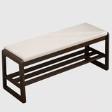 Sleek Contemporary Scandinavian Rectangular Solid-Wood Shoe Storage with 1 Shelf - Entryway Organizer