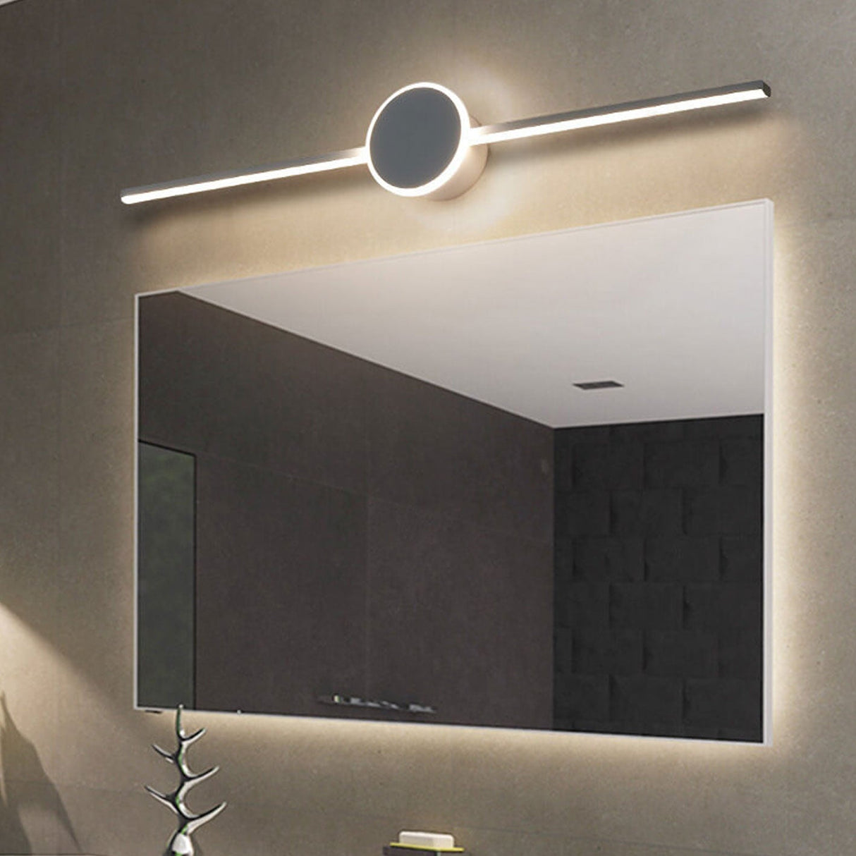 Nordic Minimalist Long-Disc LED Vanity Light Wall Sconce – Modern, Energy-Efficient Illumination
