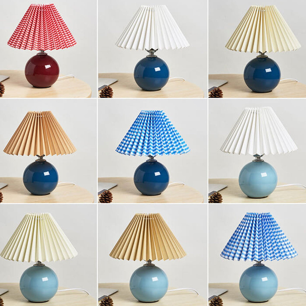 Sleek Nordic Minimalist Ceramic Pleated 1-Light Table Lamp