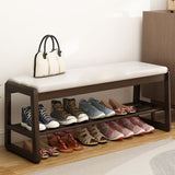 Sleek Contemporary Scandinavian Rectangular Solid-Wood Shoe Storage with 1 Shelf - Entryway Organizer