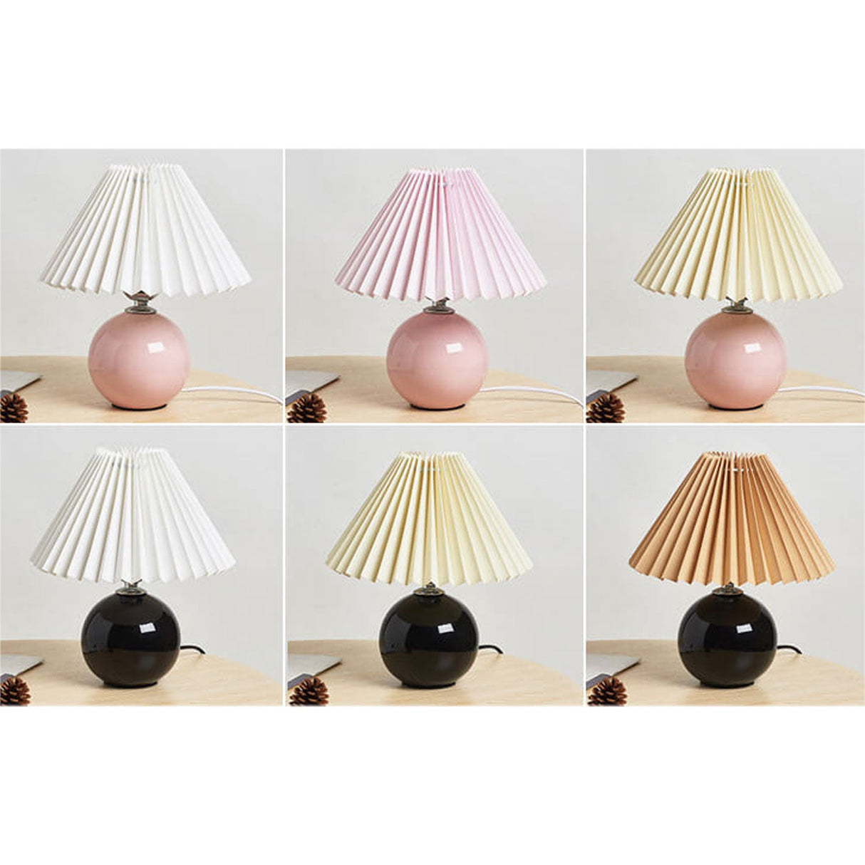 Sleek Nordic Minimalist Ceramic Pleated 1-Light Table Lamp