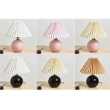 Sleek Nordic Minimalist Ceramic Pleated 1-Light Table Lamp