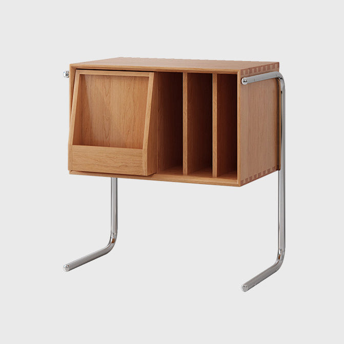 Modern Nordic Rectangular End Table – Wood & Steel, 2-Tier Living Room Accent