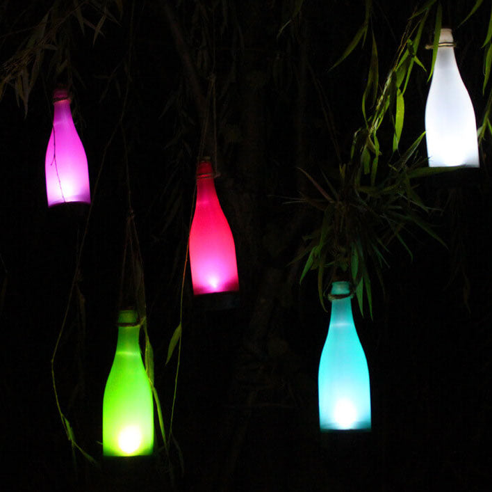 5-Pack Solar Wine Bottle LED Lights for Outdoor Decor - Hanging Lights
