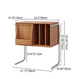 Modern Nordic Rectangular End Table – Wood & Steel, 2-Tier Living Room Accent