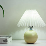 Sleek Nordic Minimalist Ceramic Pleated 1-Light Table Lamp