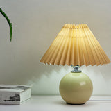 Sleek Nordic Minimalist Ceramic Pleated 1-Light Table Lamp