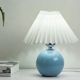 Sleek Nordic Minimalist Ceramic Pleated 1-Light Table Lamp